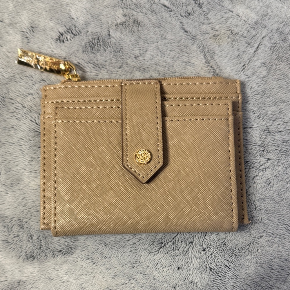 Anne Klein Saffiano Mini Wallet - Tan - New/Factory Plastic